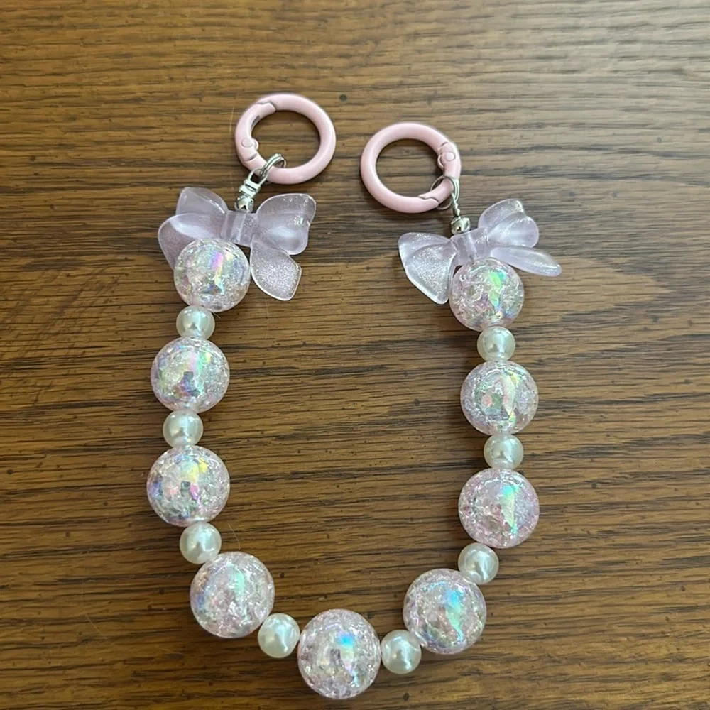 Beaded charm keychain